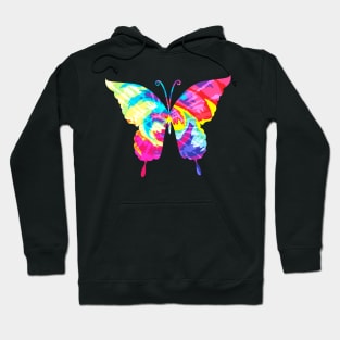 Tie Dye Rainbow Butterfly Colorful Art Hoodie